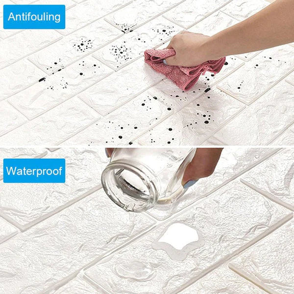 3D Brick Design Self-Adhesive Waterproof Foam Sheet 3D PE Foam Wallpaper