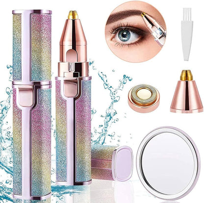 2 In 1 Rechargeable Flawless Eyebrow Hair Remover & Facial Hair Trimmer
