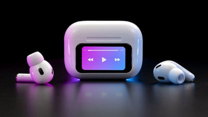 Airpods Pro With Touch Display – ANC and Transparency | Touch Volume Control Digital Screen Smooth Display Games | (color white)