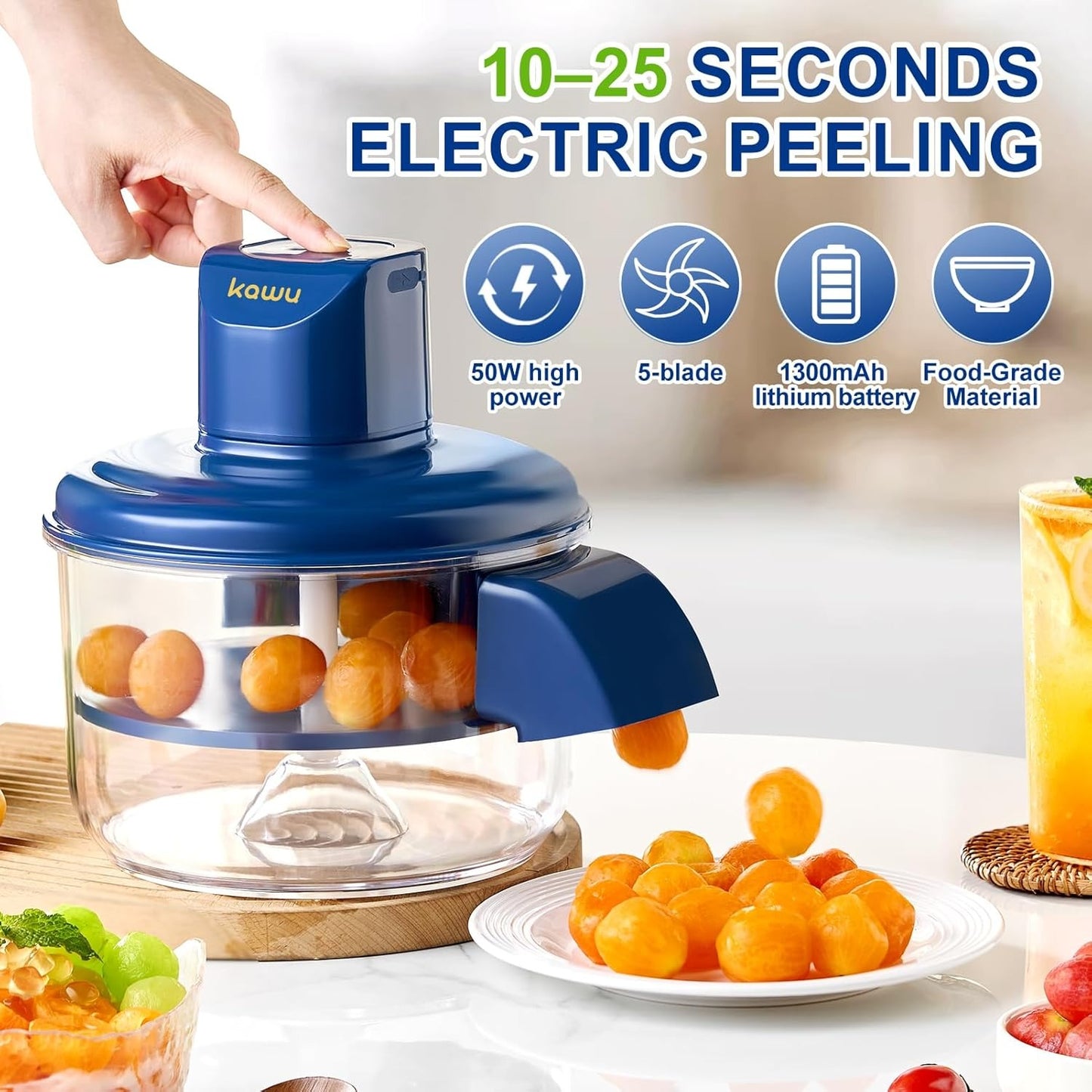 Rechargeable Electric Fruit & Garlic Peeler Machine