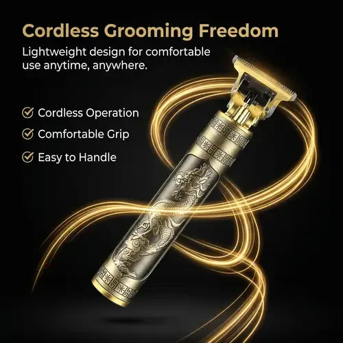 T9 Professional Zero Gap Hair Trimmer for Men – USB Rechargeable Cordless Beard & Hair Clipper | Premium Vintage Metal Body